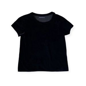 Abercrombie & Fitch Black Velvet Short Sleeve Shirt / Top size women's small S